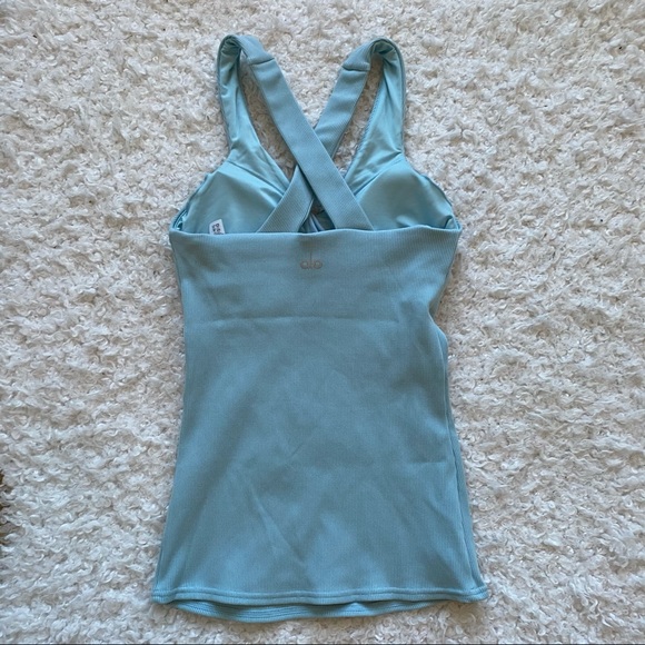 ALO Yoga Tops - ALO Ribbed Support Tank NWT in Cloud Blue